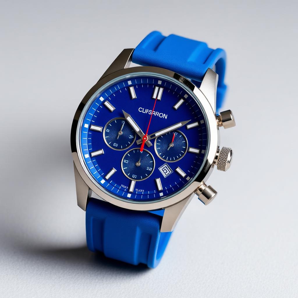 Chronograph Sport Acier — Caoutchouc bleu