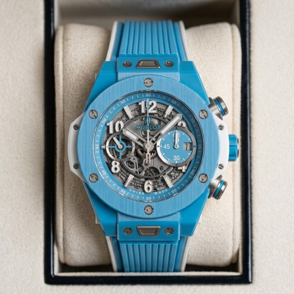 Hublot Big Bang Unico Bleu Ciel Céramique — Caoutchouc bleu ciel