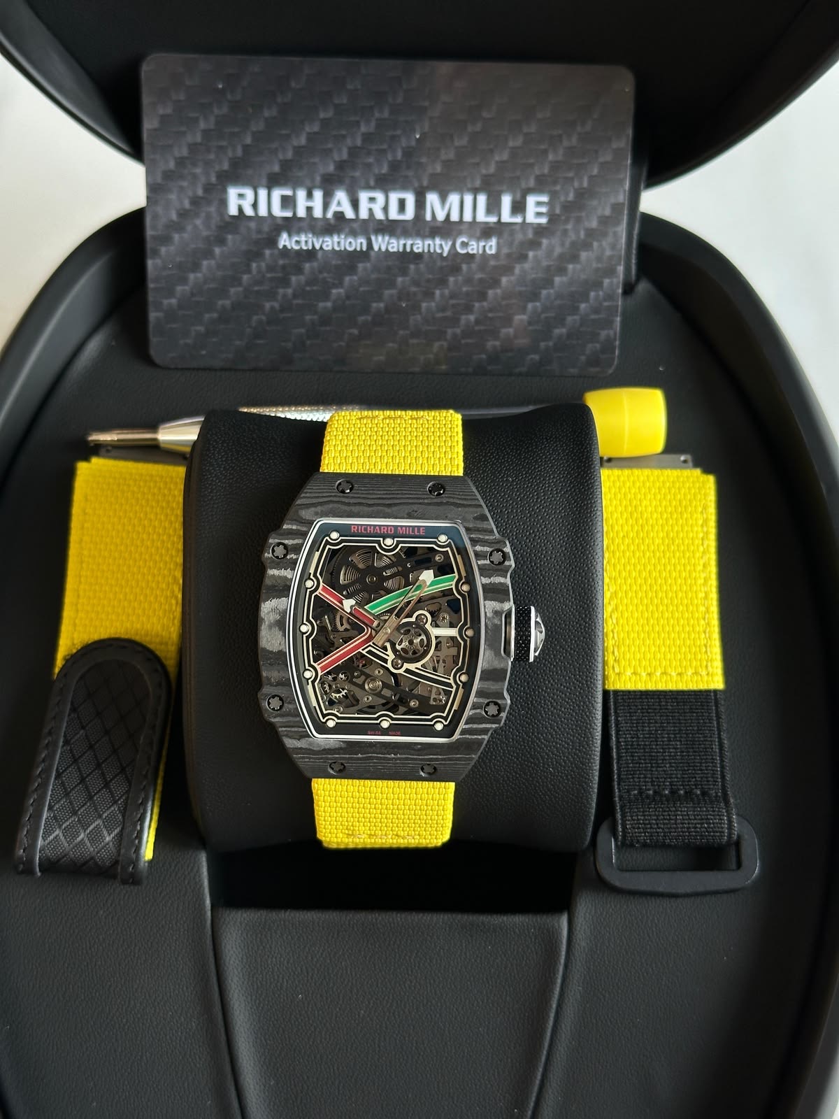 Richard mille Carbon Skeleton Yellow - Édition Sport Luxury — Tissu élastique ultra-confort