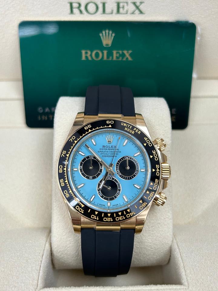 Rolex Chrono Gold Edition - Cadran Bleu Glacier — Silicone / Caoutchouc haute densité