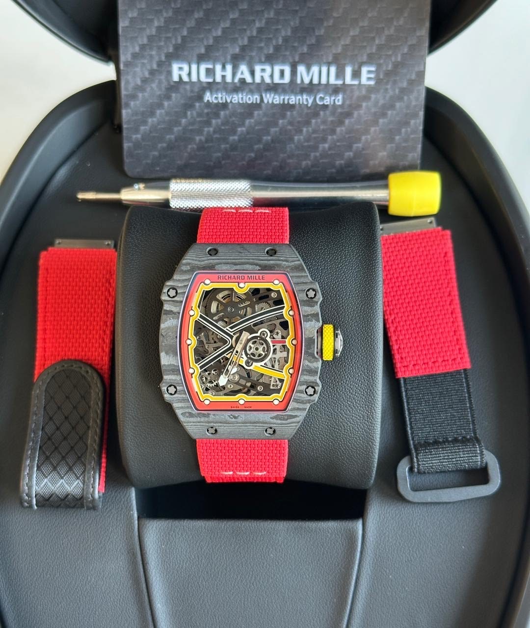 Richard mille - Squelette Carbone TPT - Red & Yellow Edition — Textile technique élastique