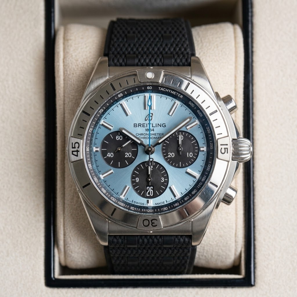 Breitling Chronomat Ice Blue - Bracelet Caoutchouc — Caoutchouc noir
