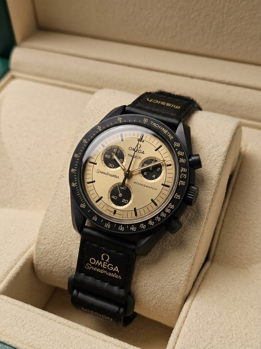 Omega MoonSwatch Edition Black & Gold — Nylon avec fermeture Scratch (VELCRO®)