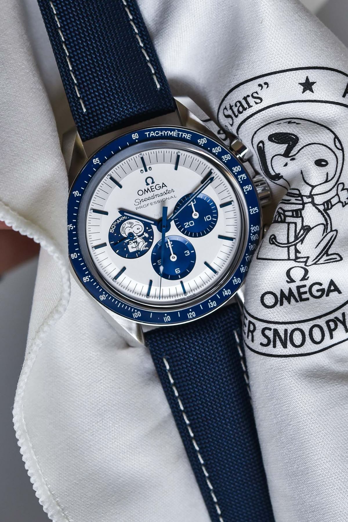 Speedmaster Silver Blue — Cuir bleu