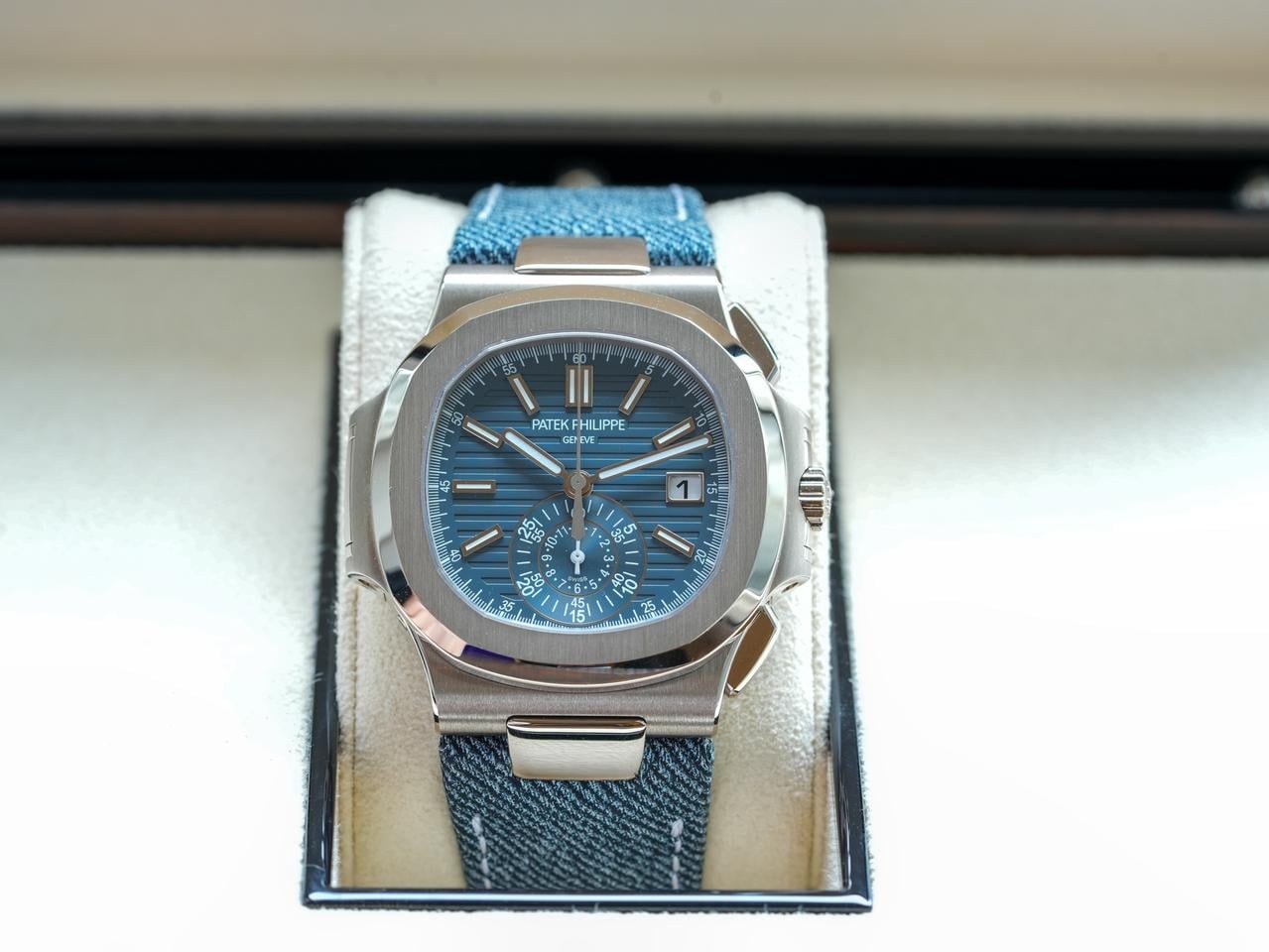 Nautilus Denim Chrono — Bracelet effet denim